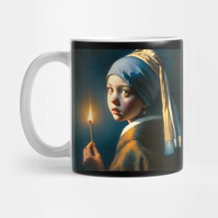 Illuminated Grief: The Match Girl's Lament - Vermeer's Vision Reimagined Mug